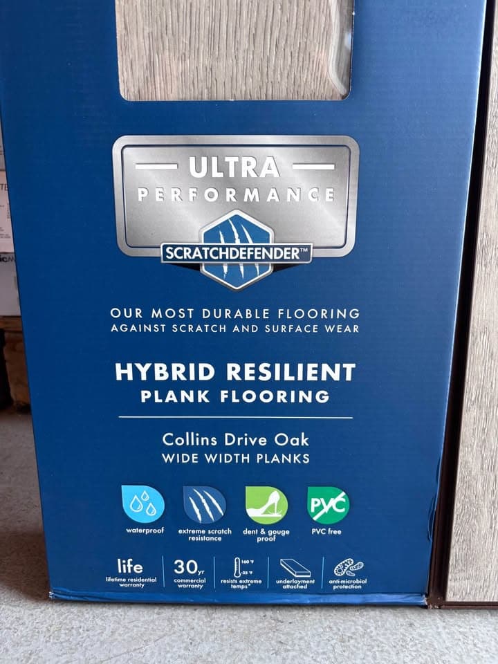 Collins Drive Oak 9.4 in. W x 48 in. L Waterproof Hybrid Resilient Flooring — photo 8