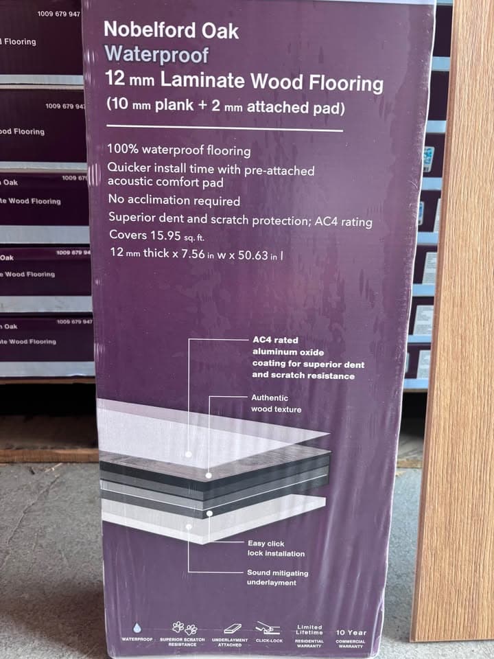 Nobelford Oak 12mm T x 7.56 in. W Waterproof Laminate Wood Flooring — photo 7